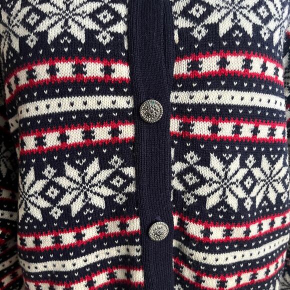 Vintage Pendleton Fair Isle Wool Cardigan Sweater XL Made USA Nordic Snowflake - Picture 6 of 10